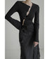 Asymmetric Cut-Out Hook Cardigan